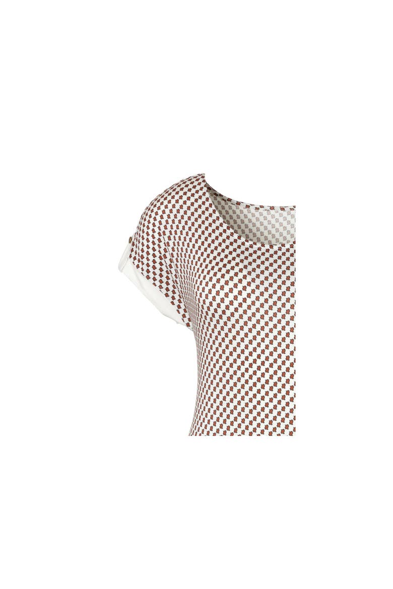 Rounded Neckline Top, Alternate, color, White Printed