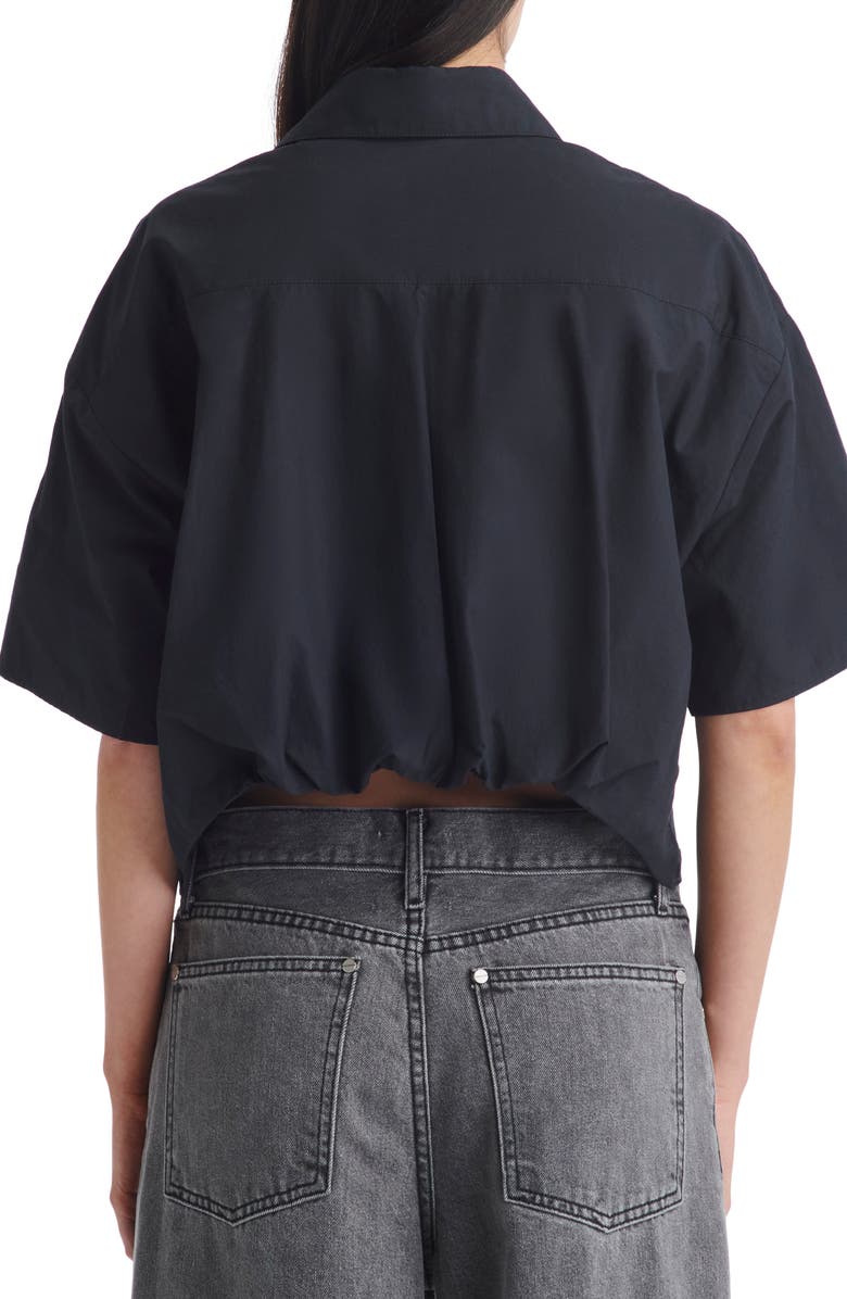 TWP Hazlewood Boxy Crop Button-Up Shirt, Alternate, color, Black
