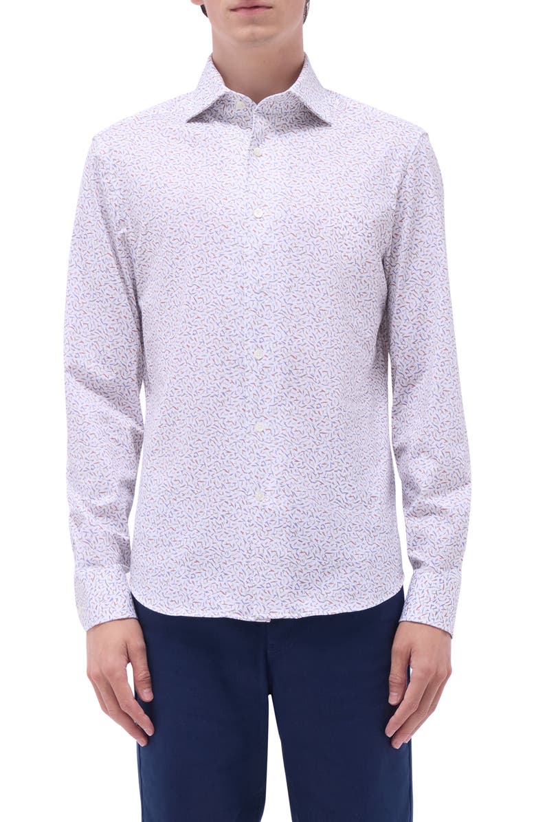 Bugatchi Devon OoohCotton<sup>®</sup> Abstract Button-Up Shirt, Main, color, Pistachio