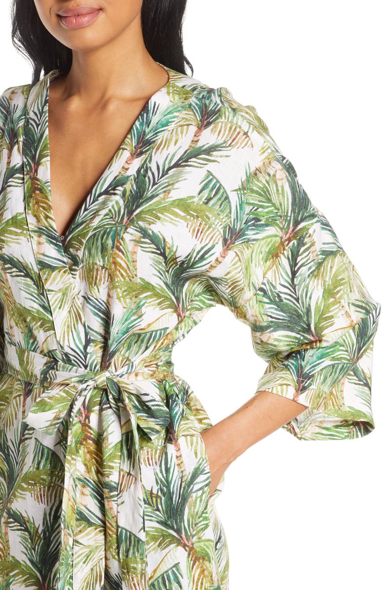 The Lazy Poet Lola Frond Print Short Robe, Alternate, color,