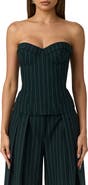 Naked Wardrobe Pinstripe Strapless Bustier