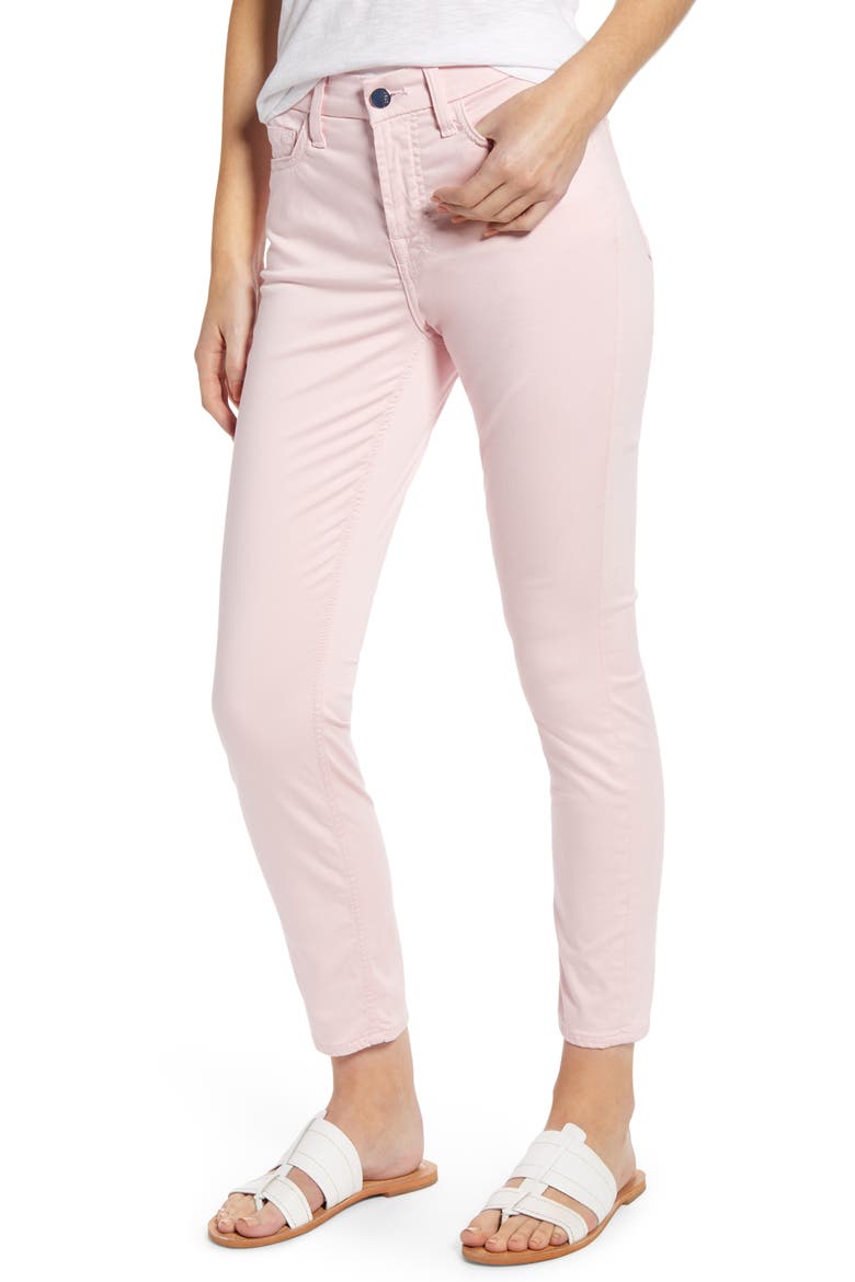 Sateen Ankle Skinny Jeans, Main, color, PALE PINK