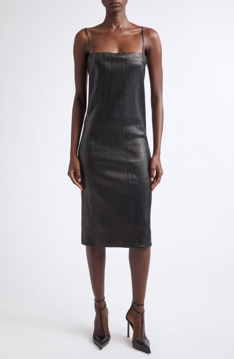 Leather Strip Tube Dress