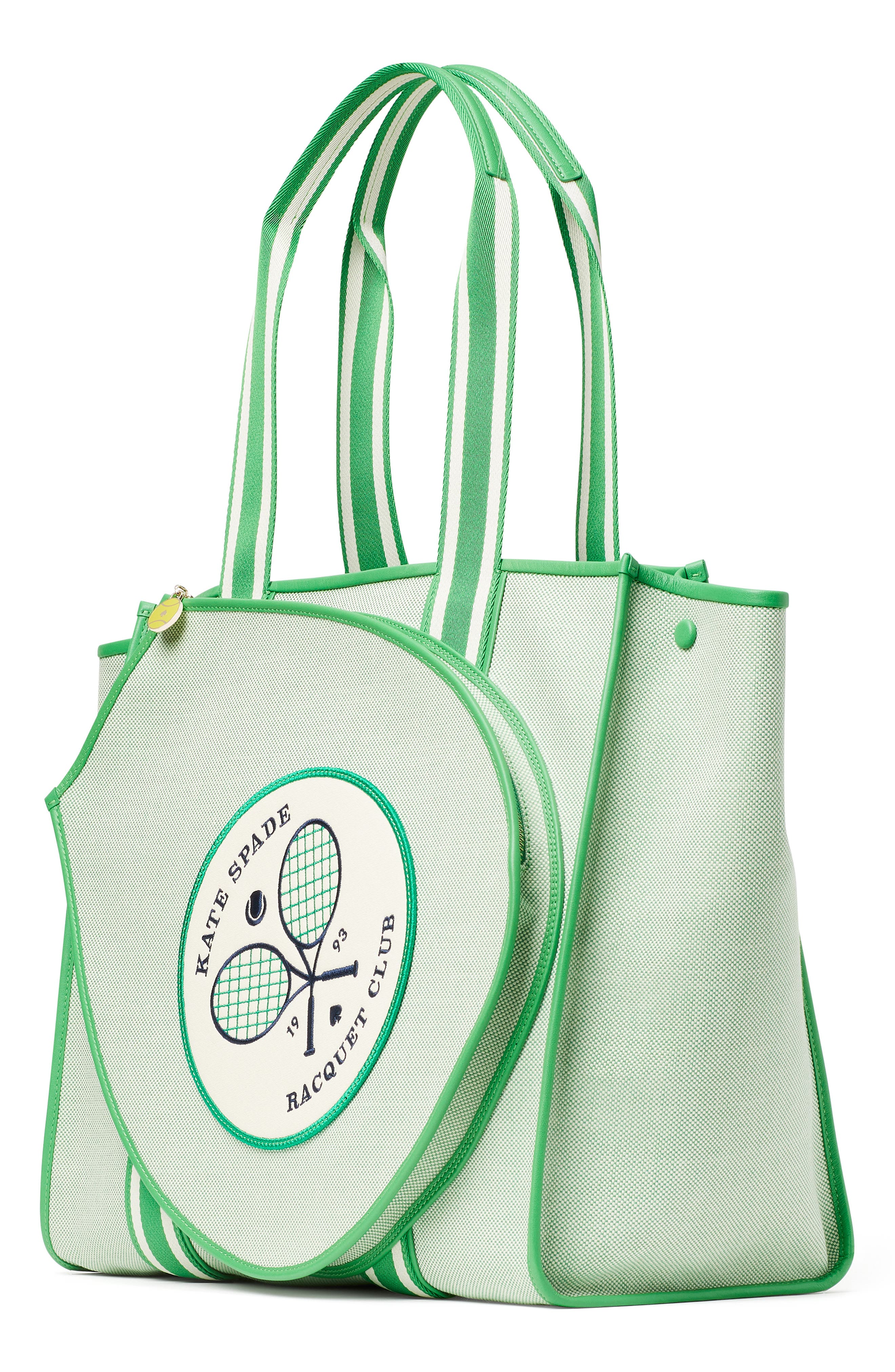 Kate Spade New York courtside tennis large canvas tote, Alternate, color, 