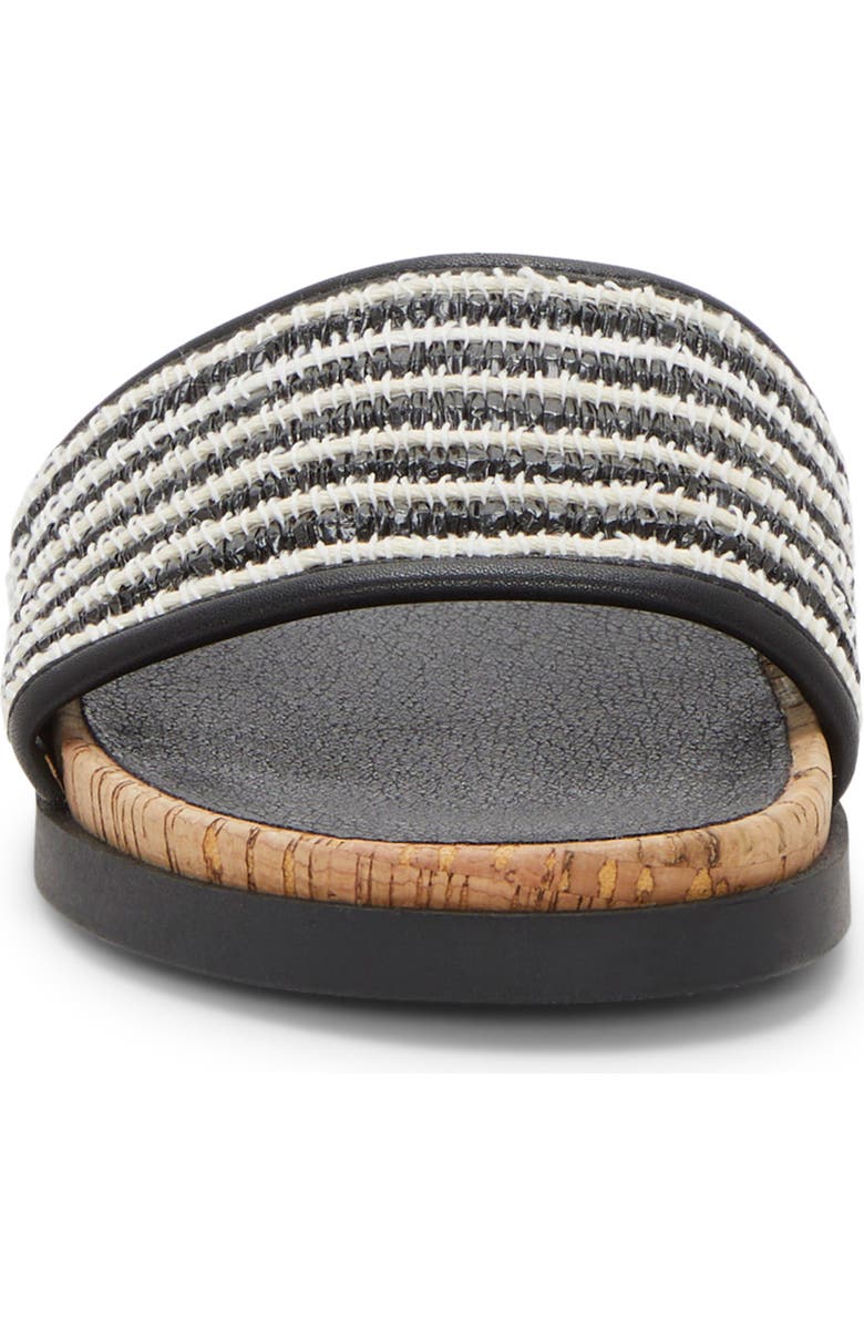 Lucky Brand Dylina Slide Sandal, Alternate, color, Black Multi Raffia