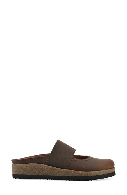 White Mountain Footwear Bassi Wedge Mule In Brown Leather