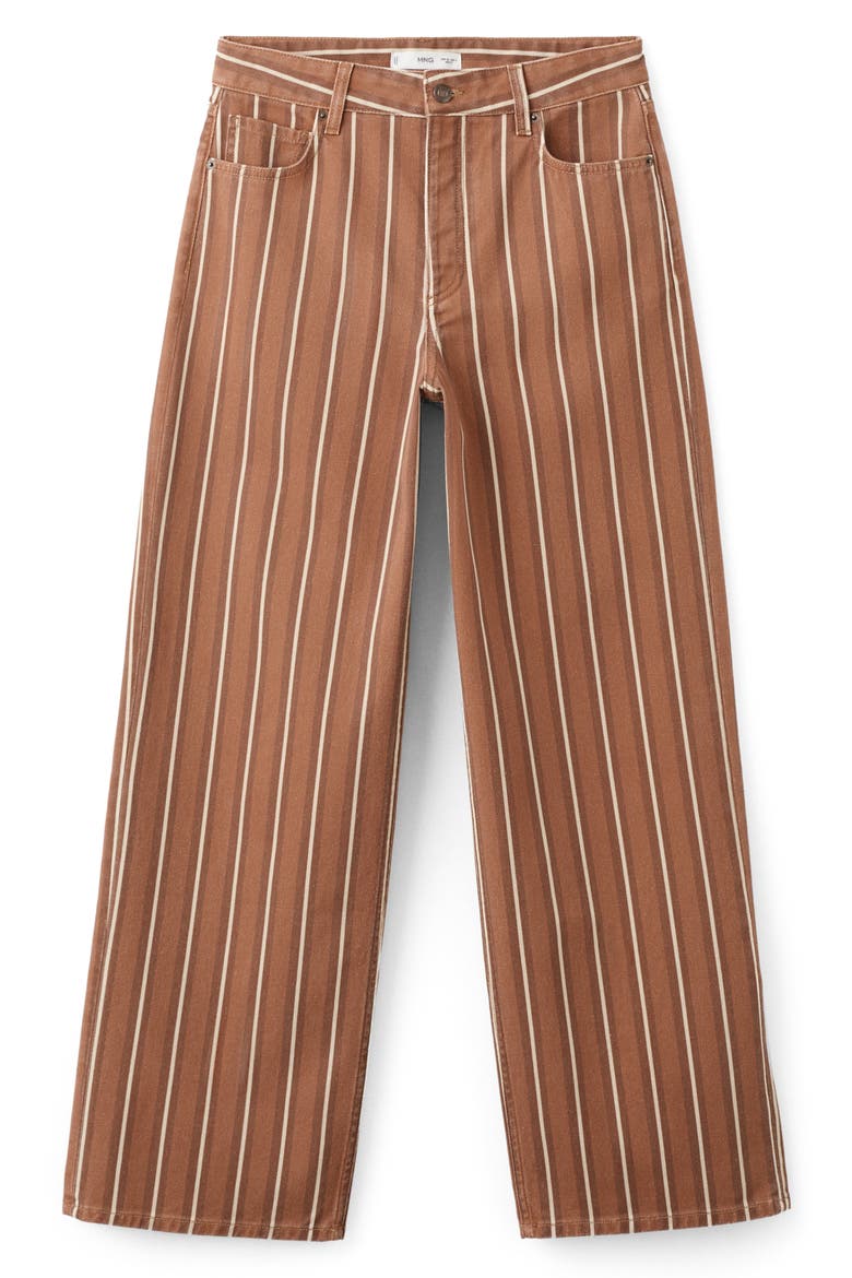 Stripe Straight Leg Jeans, Main, color, MEDIUM BROWN
