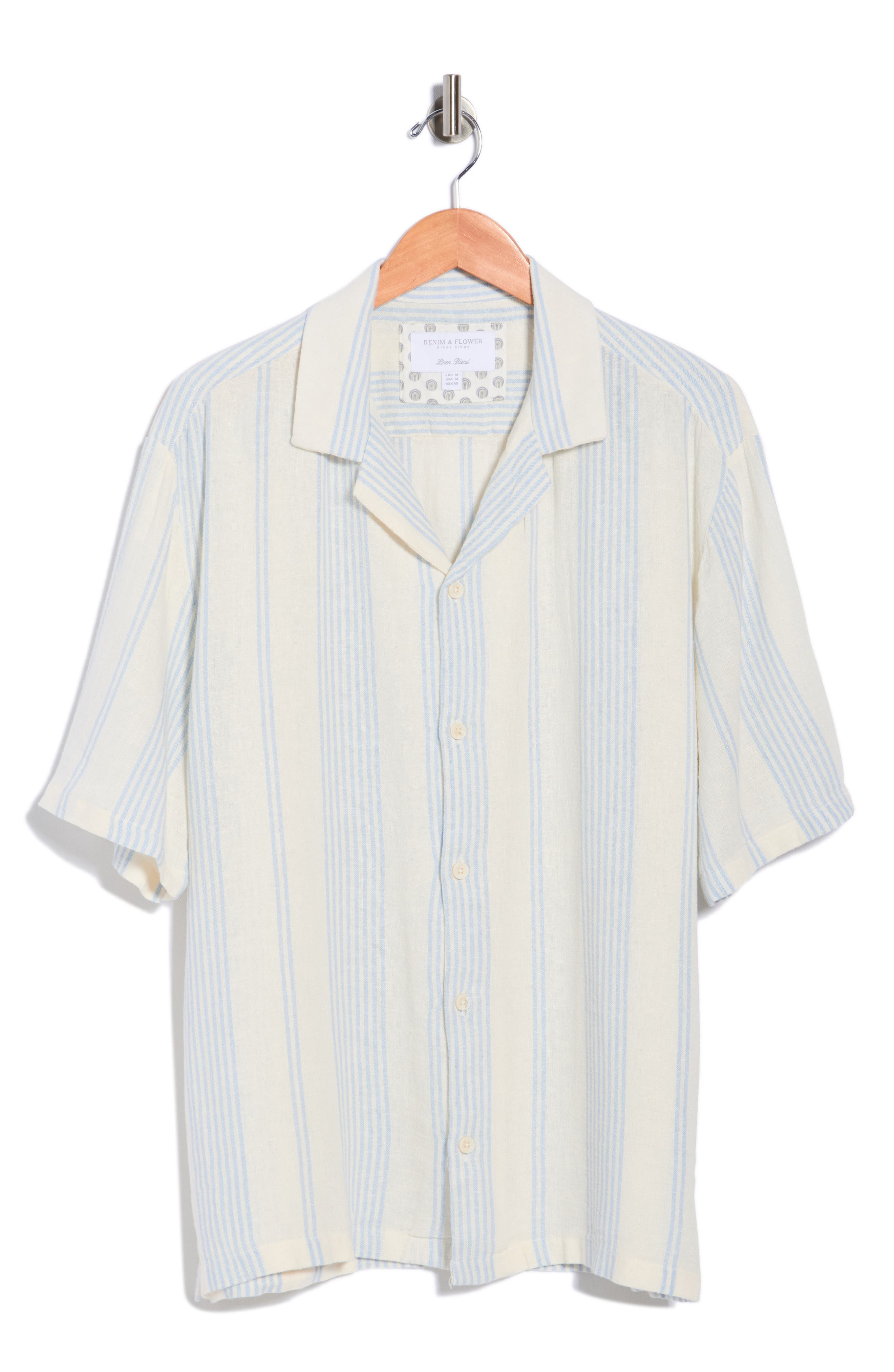 DENIM AND FLOWER Stripe Linen Blend Shirt