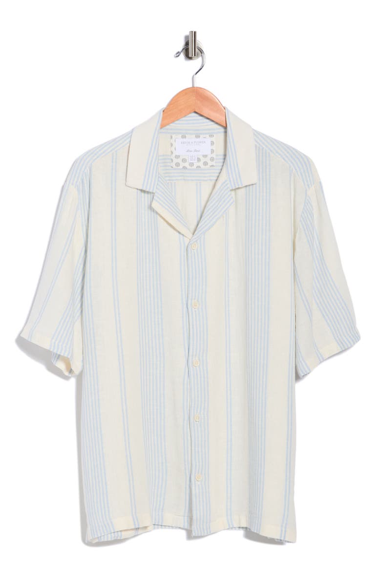 Stripe Linen Blend Shirt, Main, color, WHITE