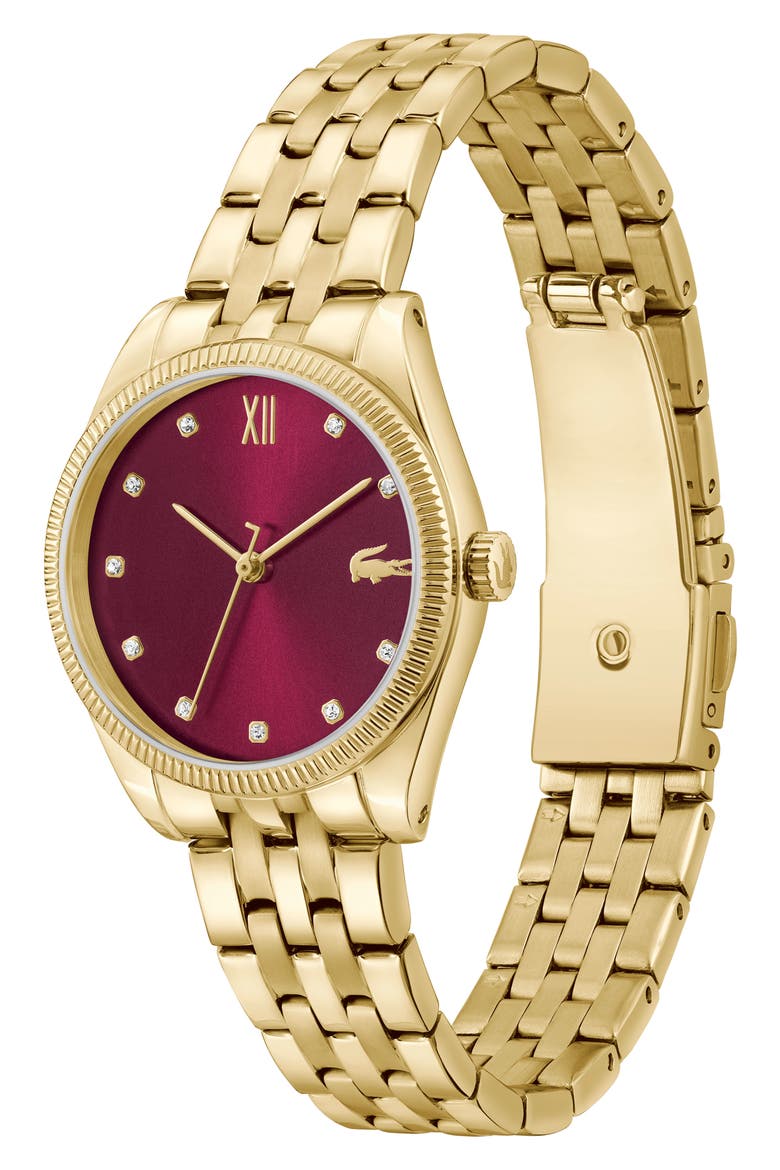 Parisienne Bracelet Watch, 30mm, Alternate, color, BURGUNDY