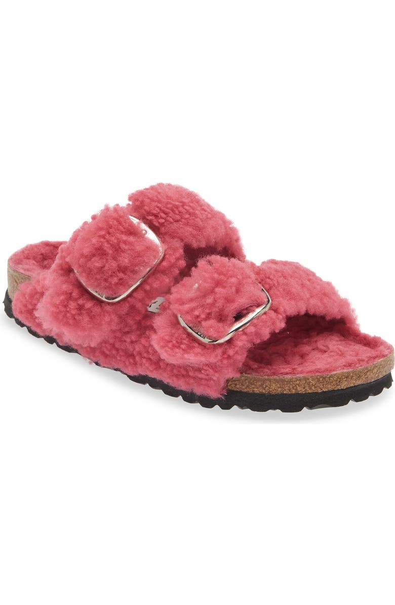 Birkenstock Arizona Big Buckle Genuine Shearling Slide Sandal, Main, color,
