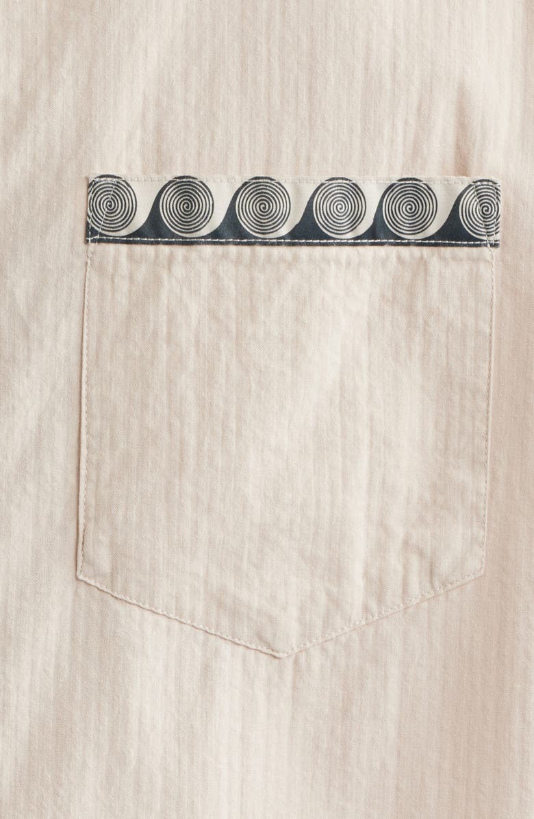 Rip Curl Short Sleeve Cotton Seersucker Button-Up Shirt, Alternate, color, Vintage White