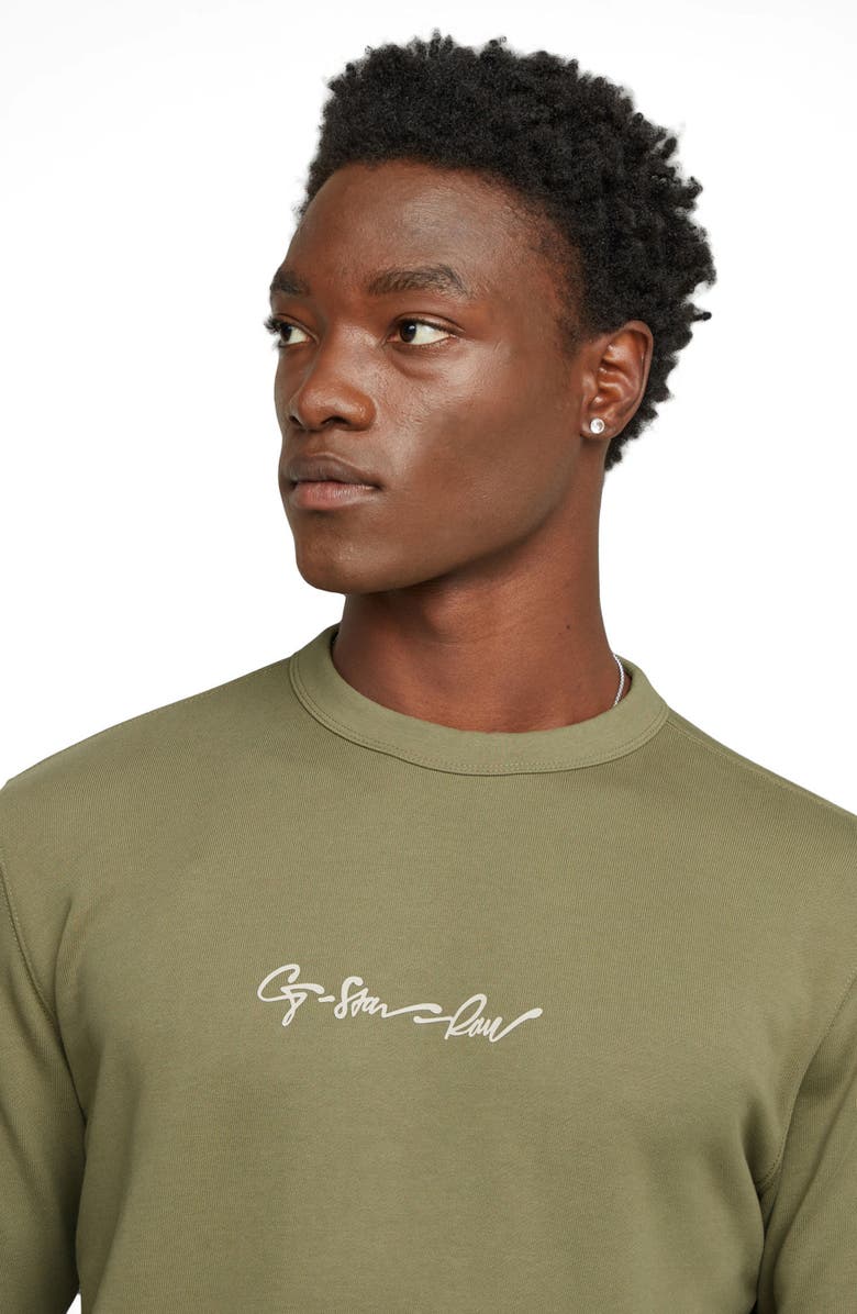 G-STAR G-Script Logo Graphic Sweatshirt, Alternate, color, Ensis Green