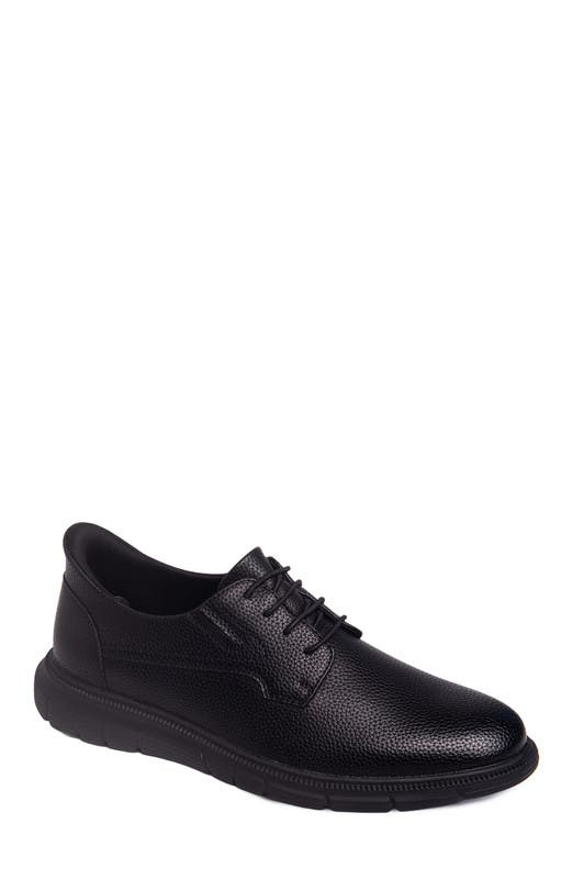 Marc Joseph New York Cloud Street Hands Free Technology Leather Plain Toe Casual Oxford, Main, color, Black Grainy Leather/Black