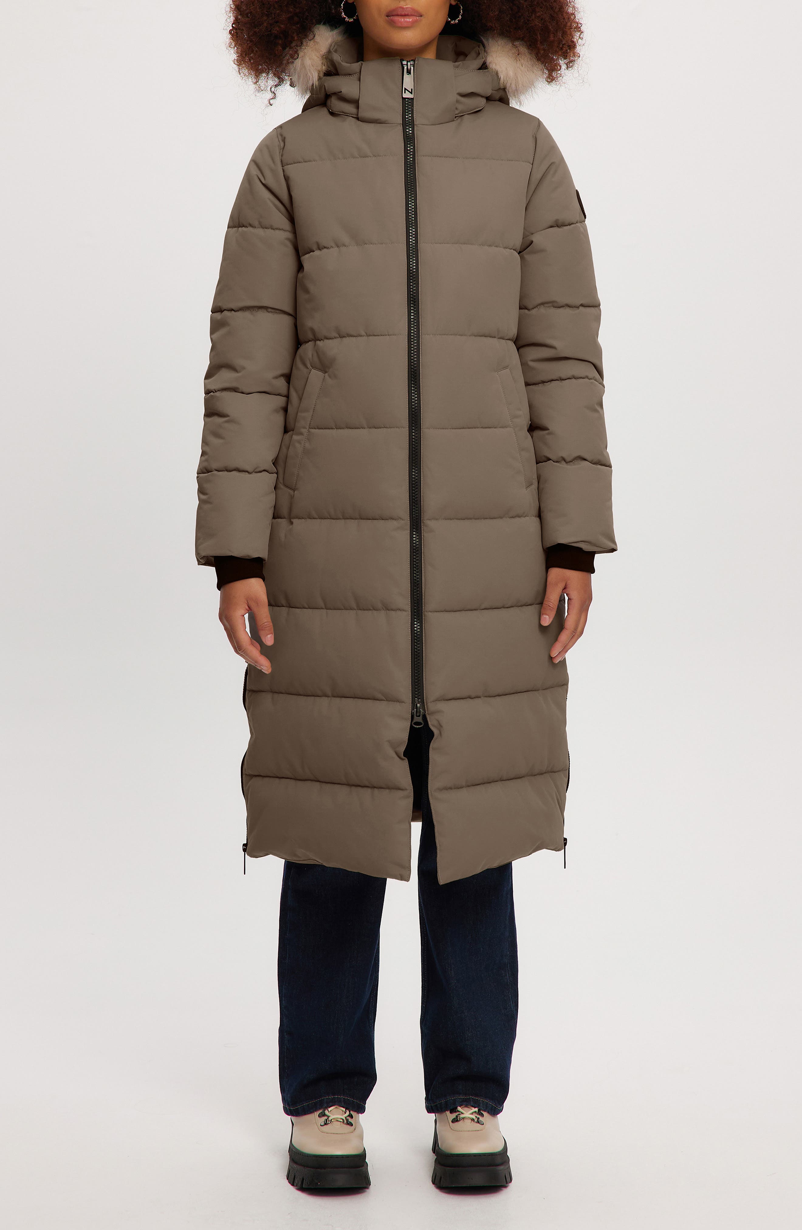 Noize Winter Long Parka with Faux Fur Trim