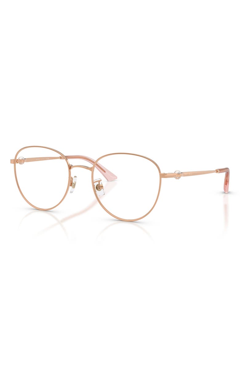 Jimmy Choo 54mm Round Optical Glasses, Alternate, color, Rose Gold / Demo Lens
