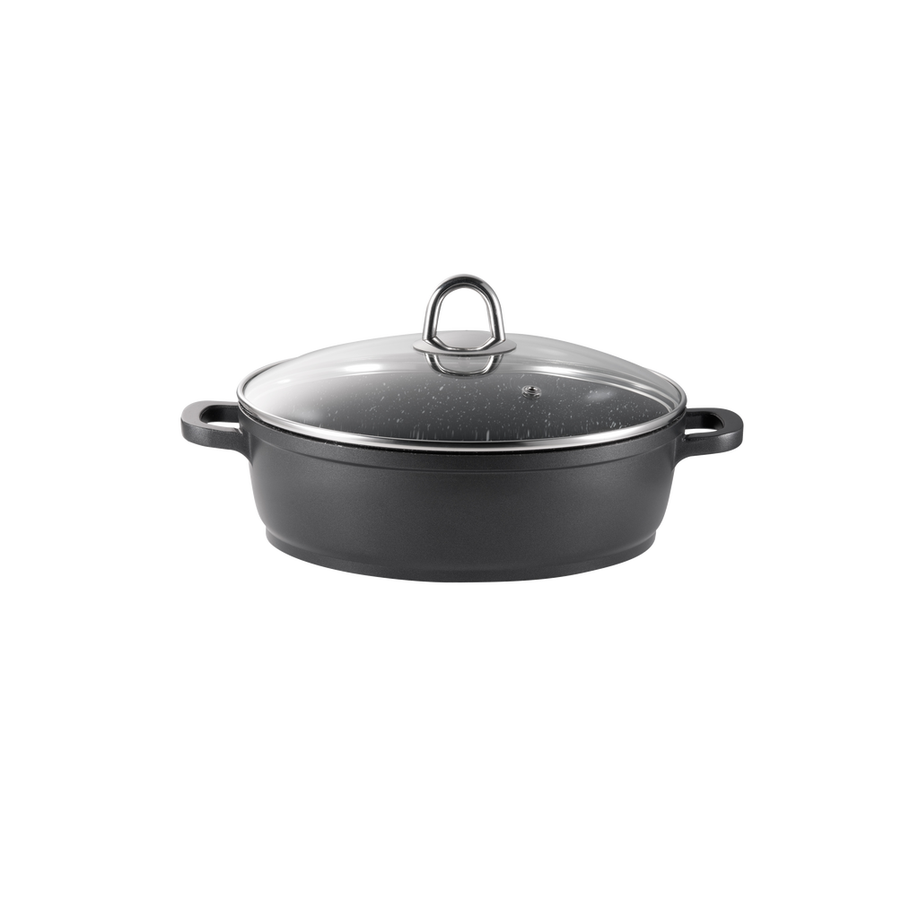 Cuisine::pro ® Granite Sauté Pan With Lid 6.3 Qt. In Black