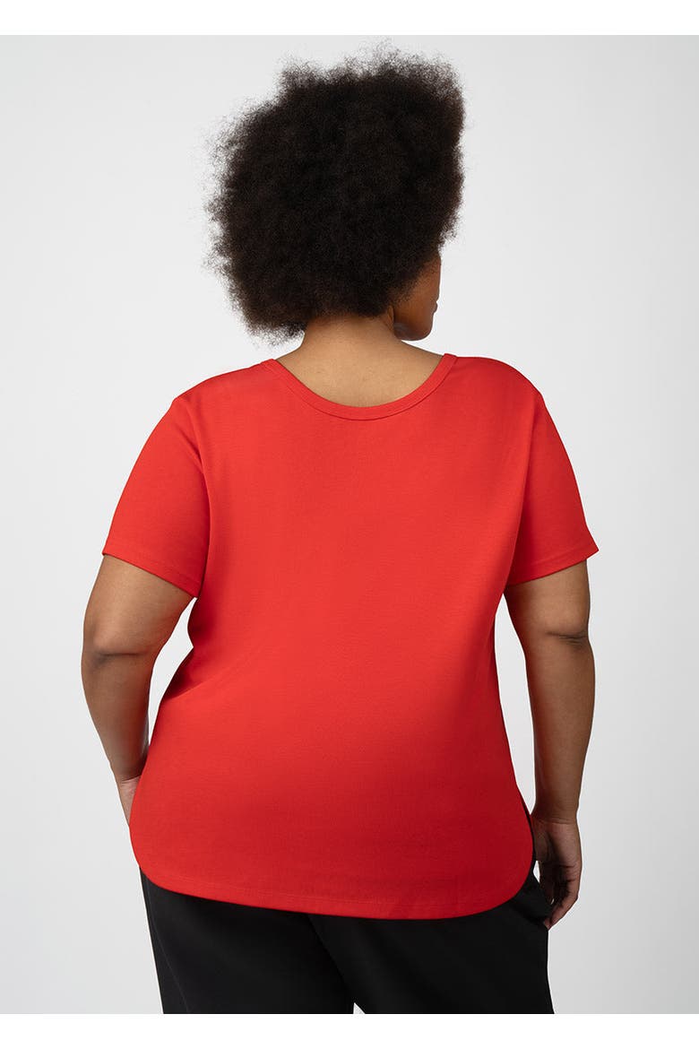 CoolROSE Luxe Reversible Plus Size Tee Shirt, Alternate, color, Poppy