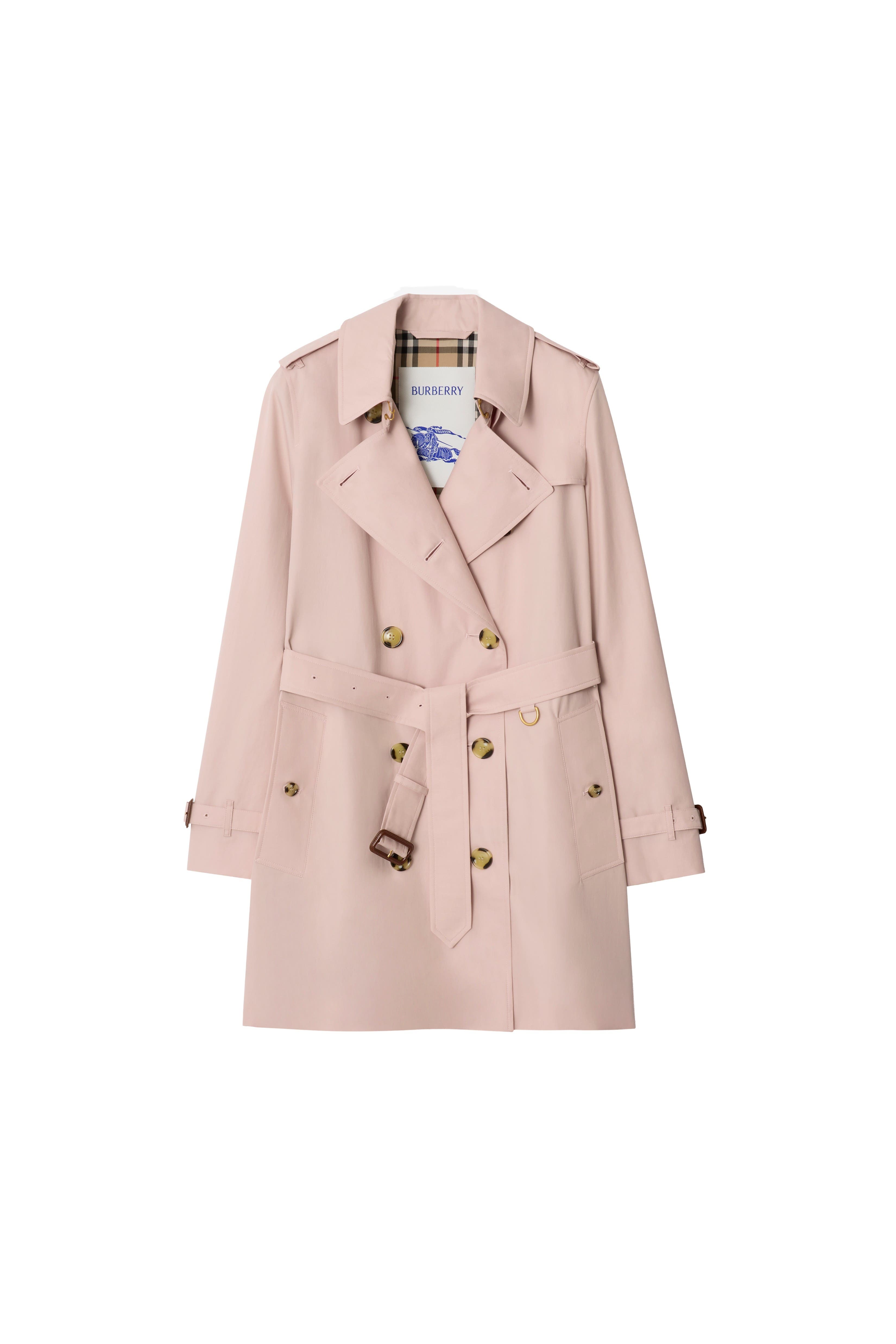 BURBERRY ピンク ダブルブレスト ピーコート Short Tropical Gabardine Kensington Trench Coat (Women) | Nordstrom