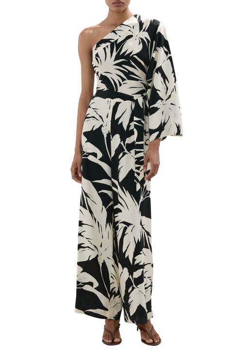 Asymmetrical Flare Sleeve Jumpsuit