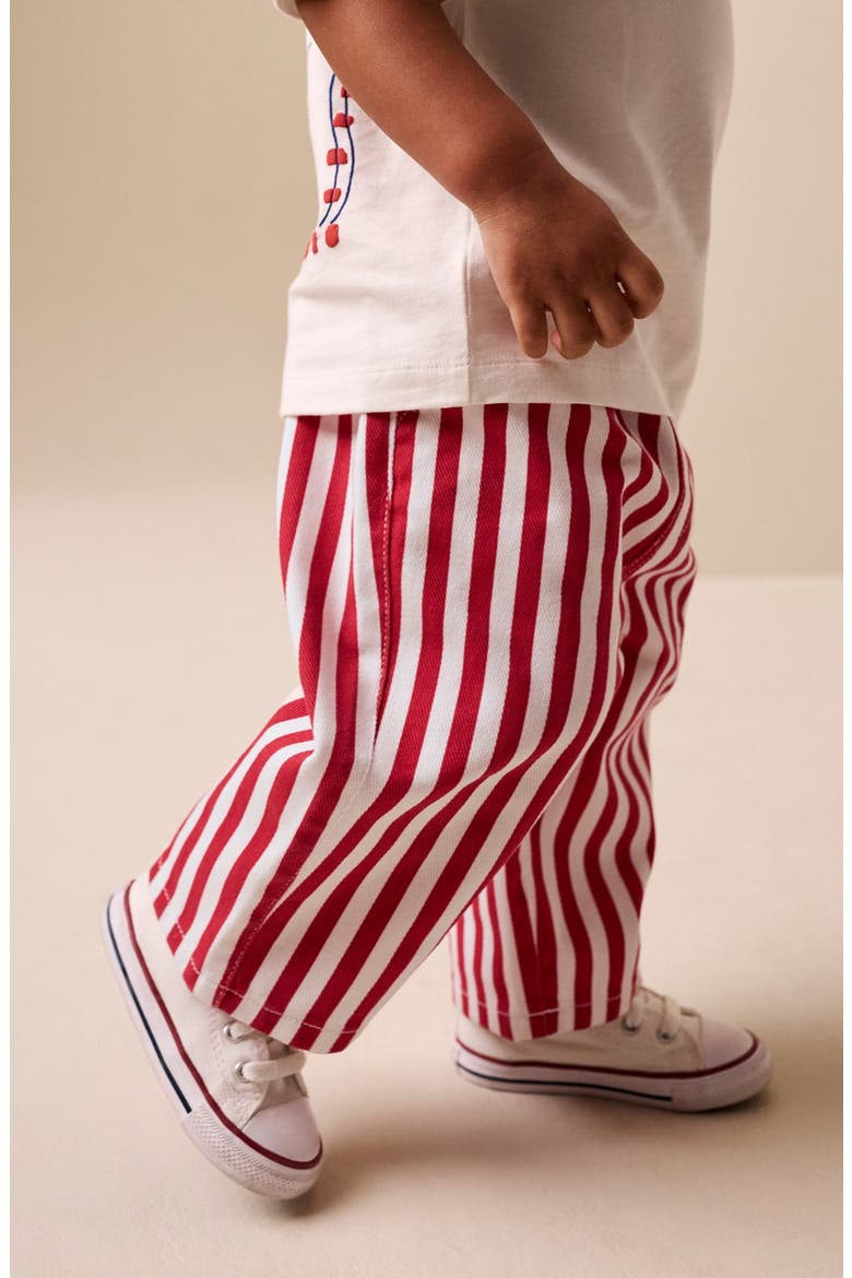 Kids' Stripe Cotton Twill Pull-On Pants, Alternate, color, MULTI