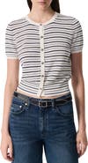 rag & bone Dina Stripe Short Sleeve Cardigan