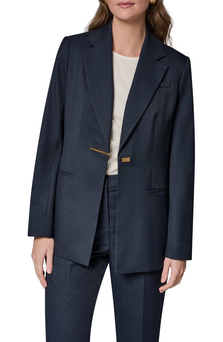 Donna Karan New York Long Blazer, Main, color, Nightfall