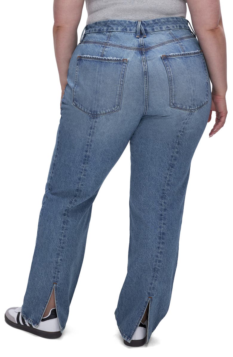 Good American Good '90s High Waist Straight Leg Jeans, Alternate, color, 