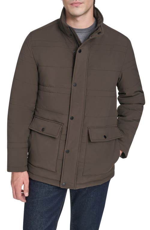 Cole Haan Signature Stretch Crinkle Quilted Jacket In Green