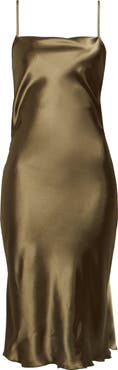 Jump Apparel Bow Back Satin Cocktail Slipdress