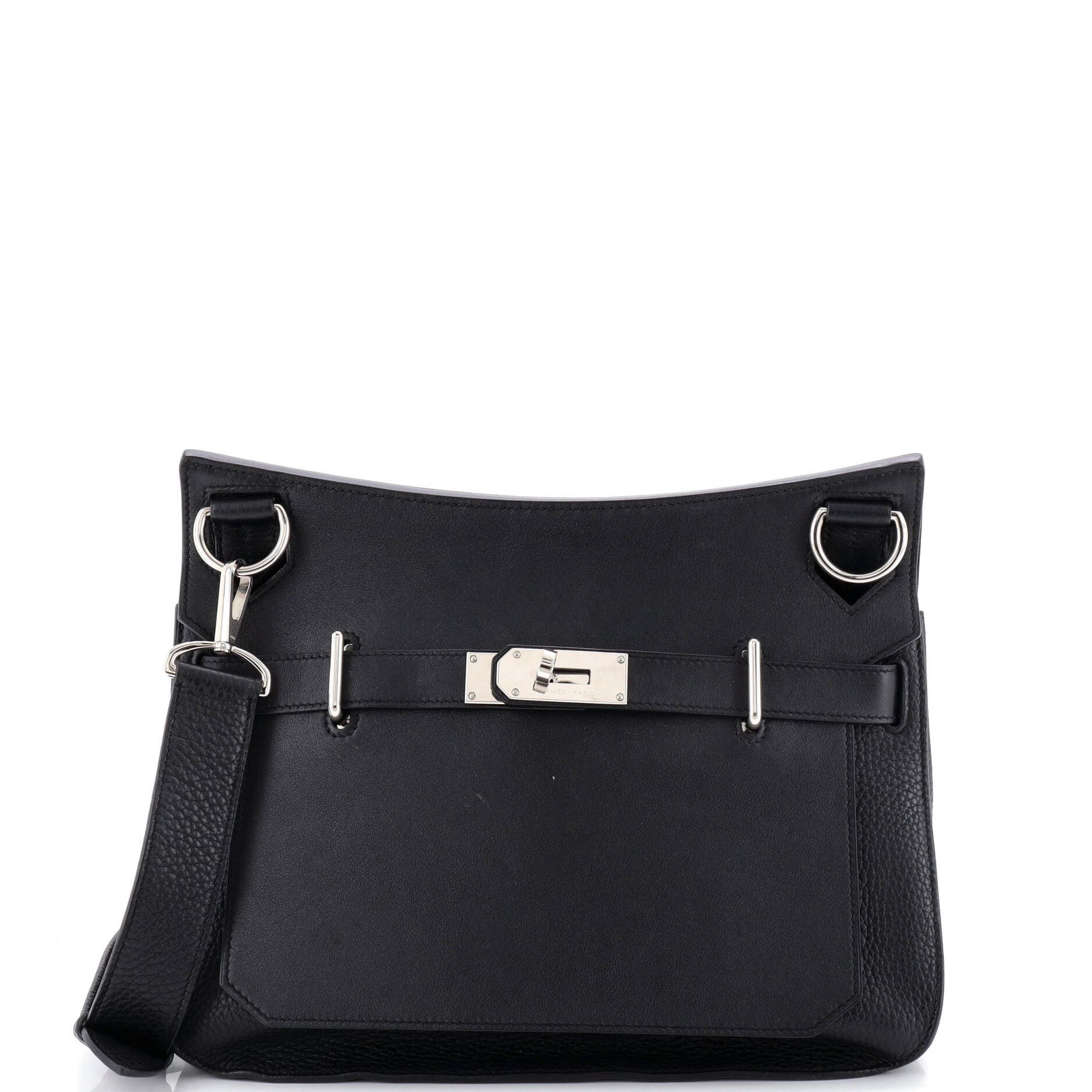 Pre-Owned Hermes Jypsiere Bag Clemence and Swift 31, Main, color, Noir