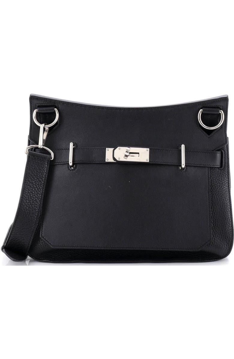 Pre-Owned Hermes Jypsiere Bag Clemence and Swift 31, Main, color, Noir