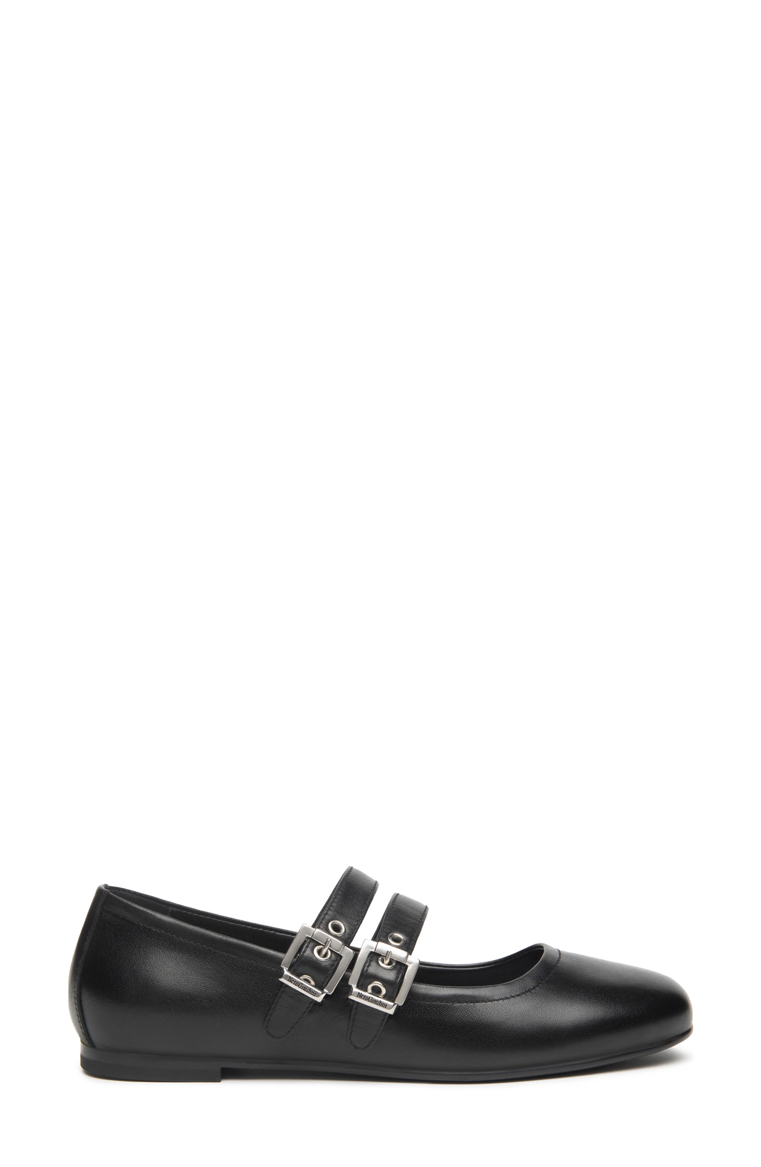 NeroGiardini Double Strap Ballet Flat, Alternate, color, Black