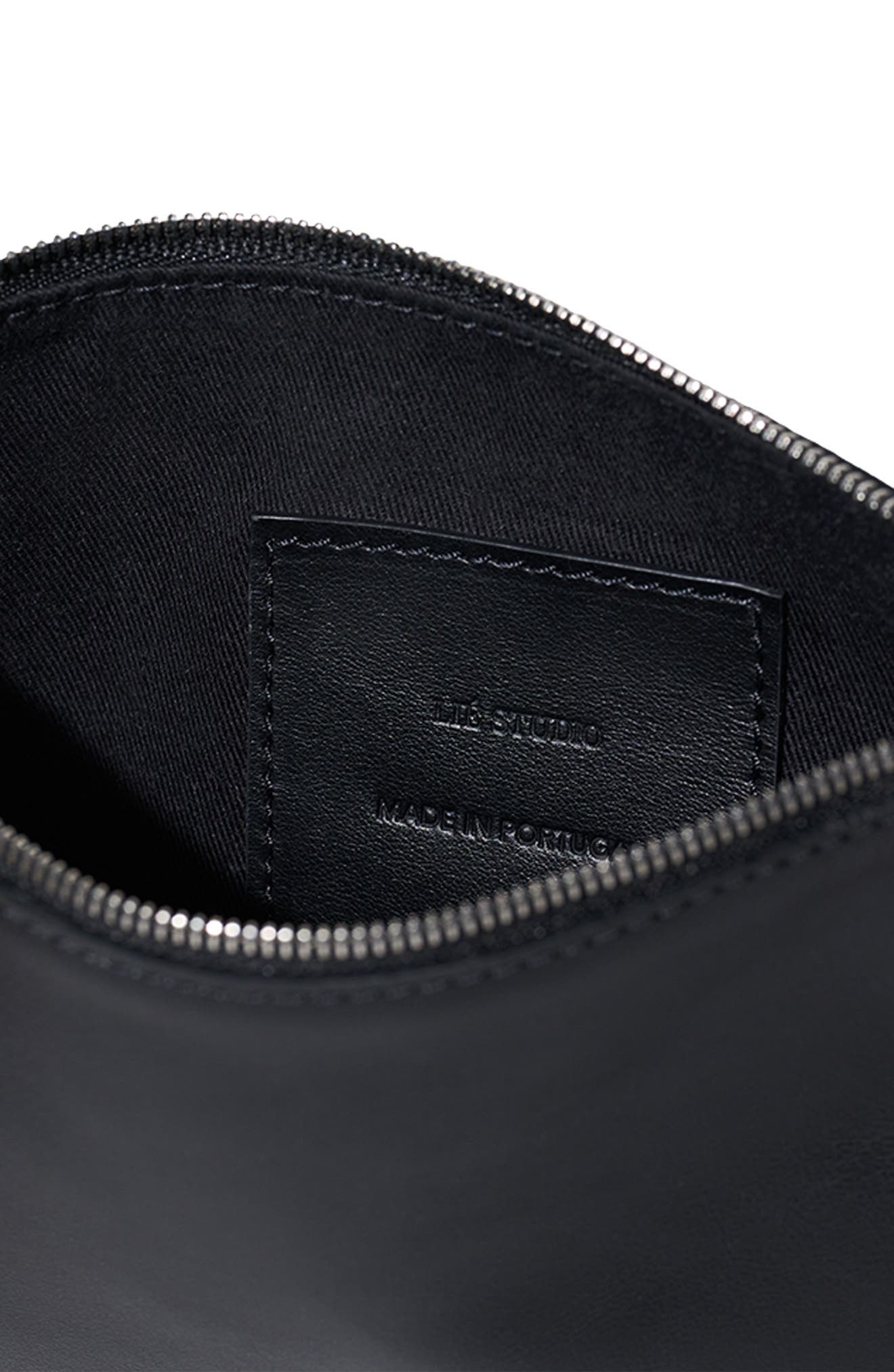 Lié Studio The Charlie Leather Clutch, Alternate, color, Solid Black