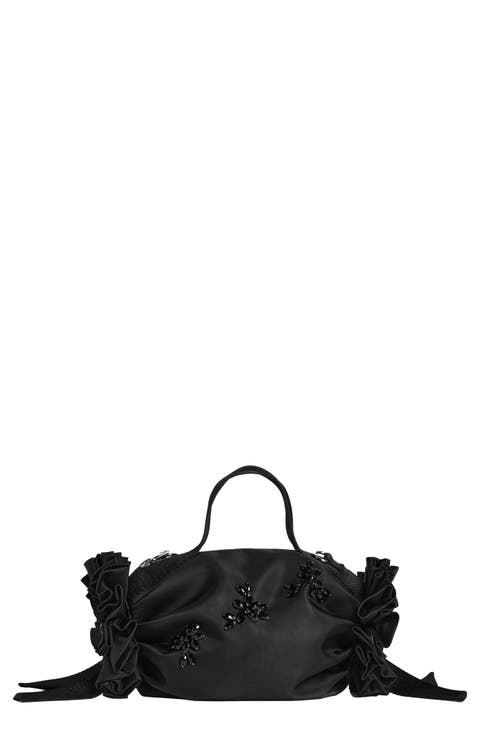 Embellished Mini Double Ribbon Rosette Bag