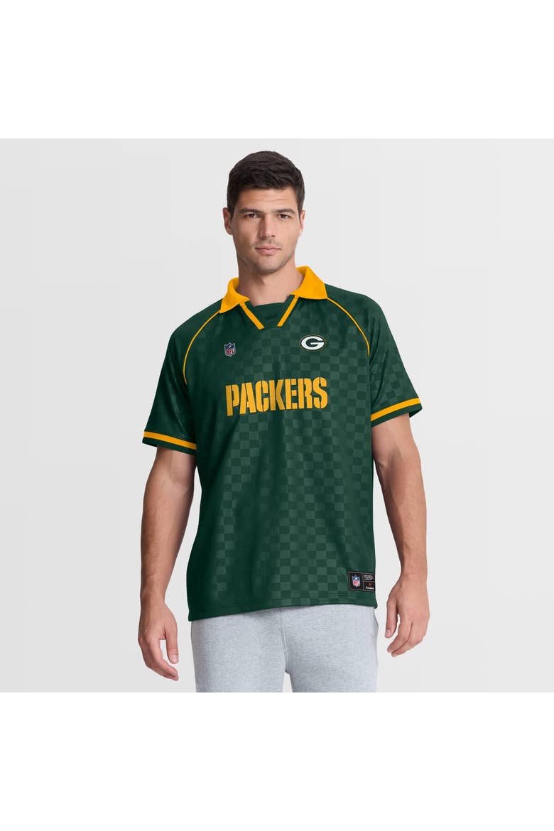 Men's Fanatics Green/Gold Green Bay Packers Homerun Raglan V-Neck Polo, Main, color, Green