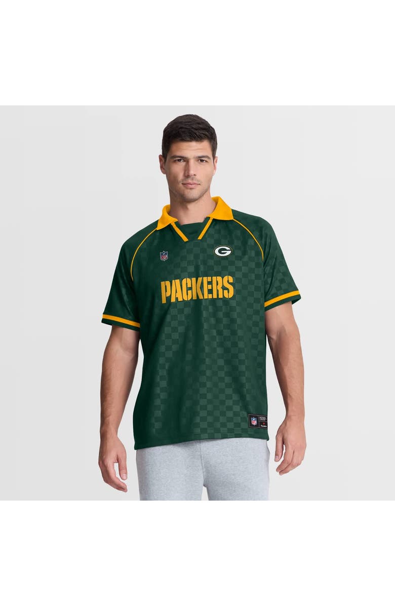 FANATICS Men's Fanatics Green/Gold Green Bay Packers Homerun Raglan V-Neck Polo, Main, color, Green