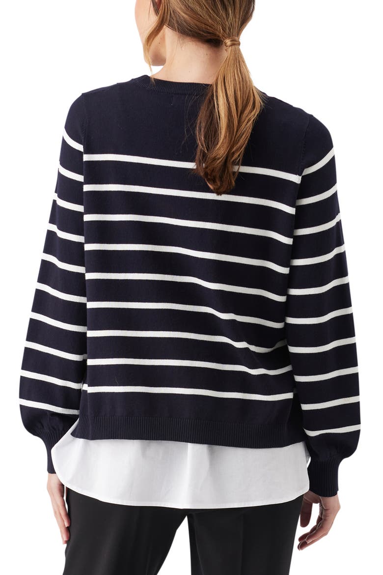 Anna Detachable Stripe Nursing Knit Sweater, Alternate, color, Midnight / White