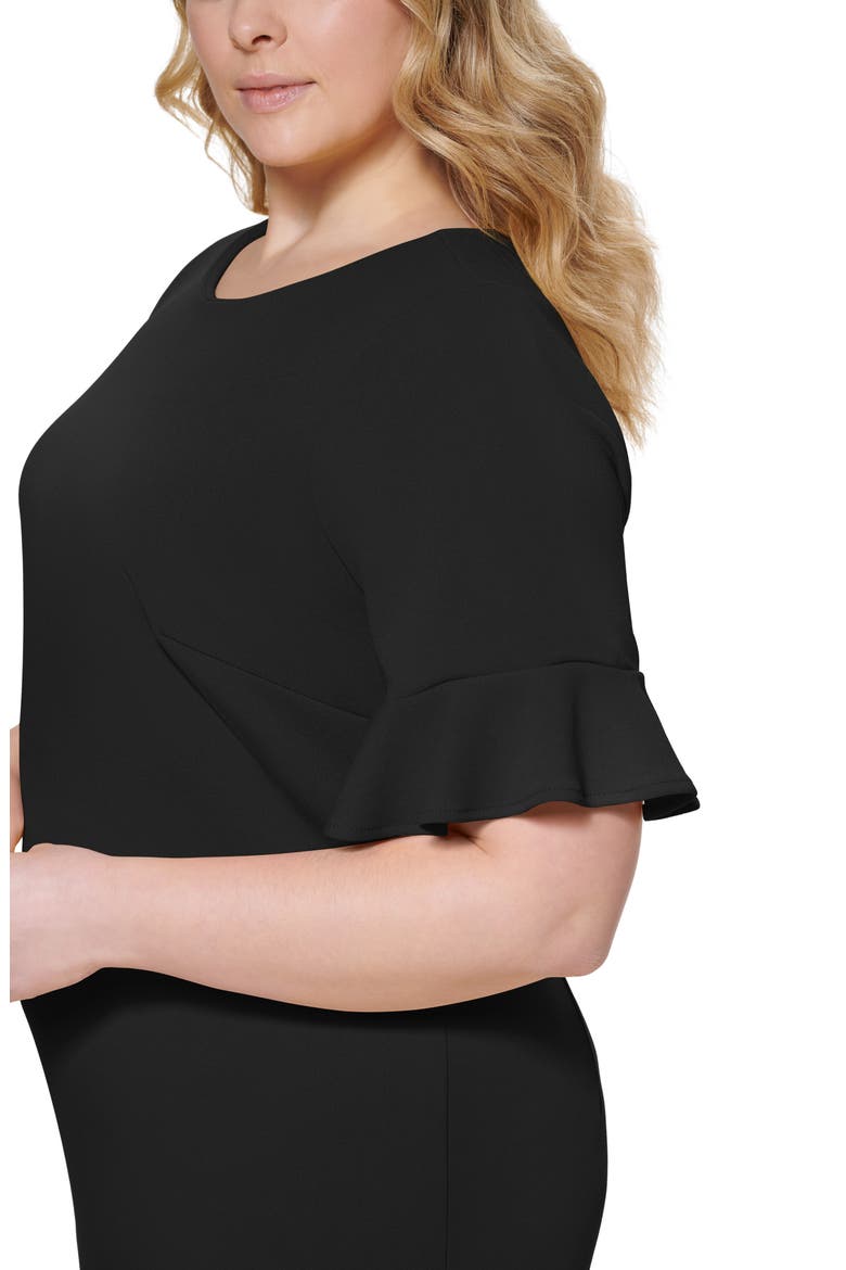 Ruffle Short Sleeve Sheath Dress, Alternate, color, JADEITE