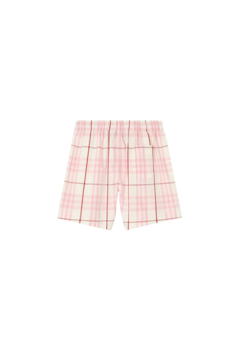 Check Cotton Shorts, Alternate, color, Flora pink