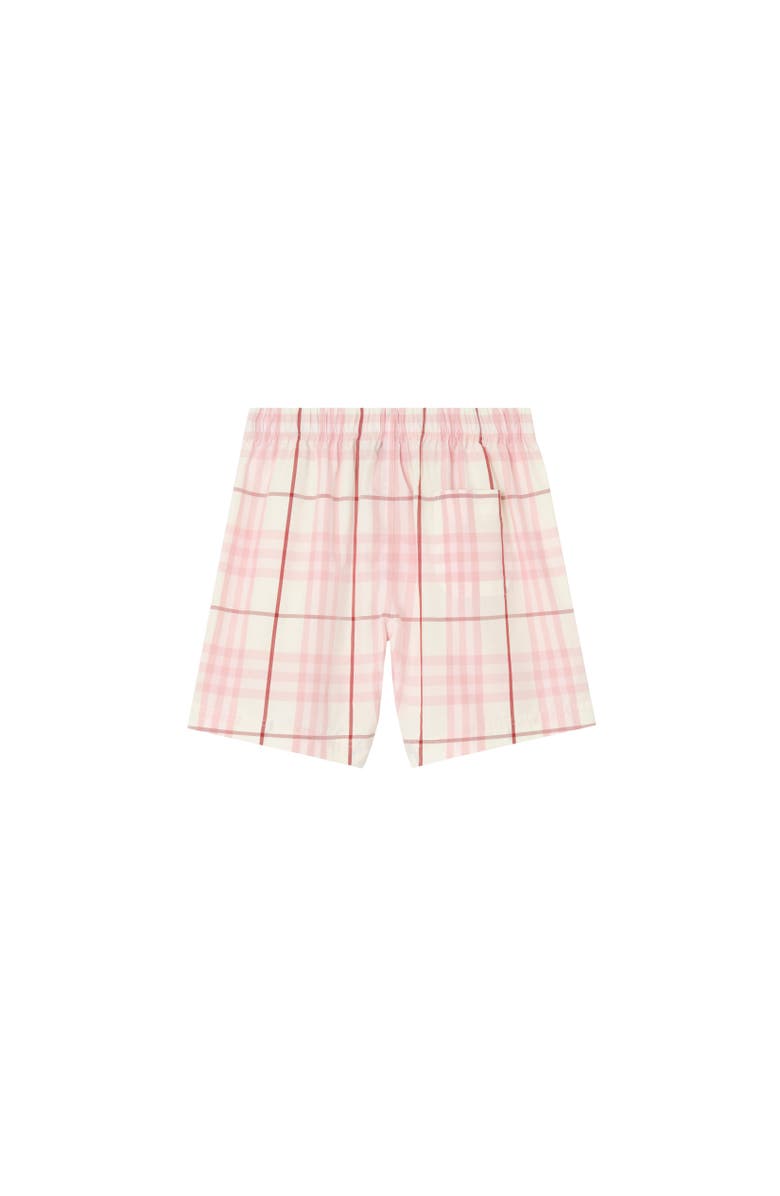 Burberry Check Cotton Shorts, Alternate, color, Flora Pink