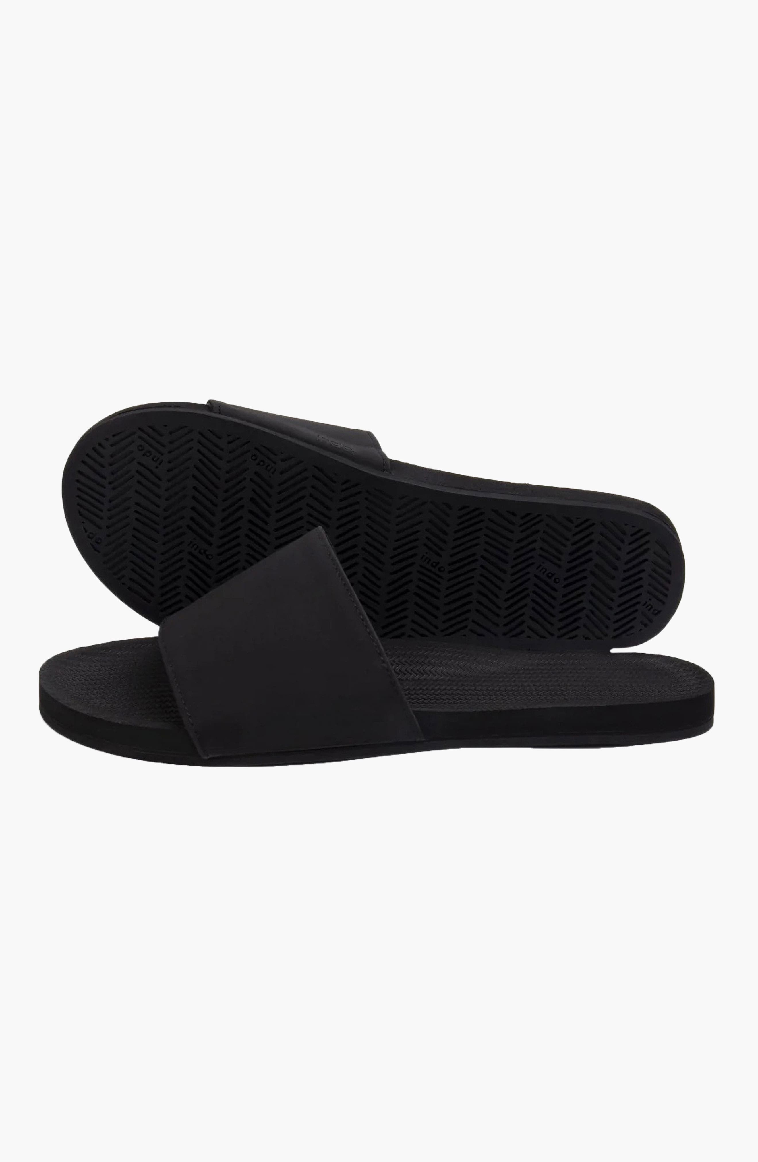 Indosole Responsibly-Made Tire Sole Slide Sandals, Alternate, color, Black