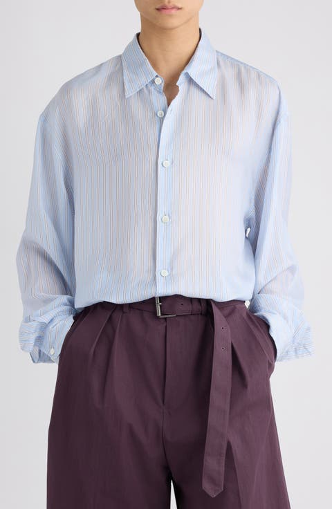 Croom Stripe Cupro Button-Up Shirt