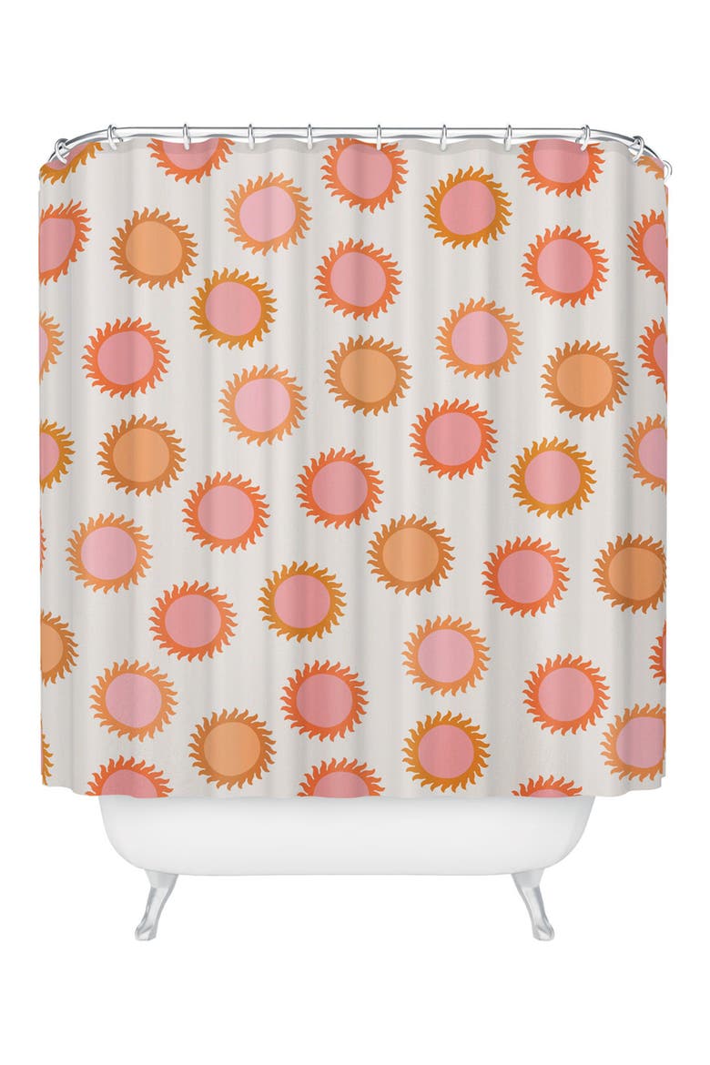 Bright Sunshine Shower Curtain, Main, color, ORANGE