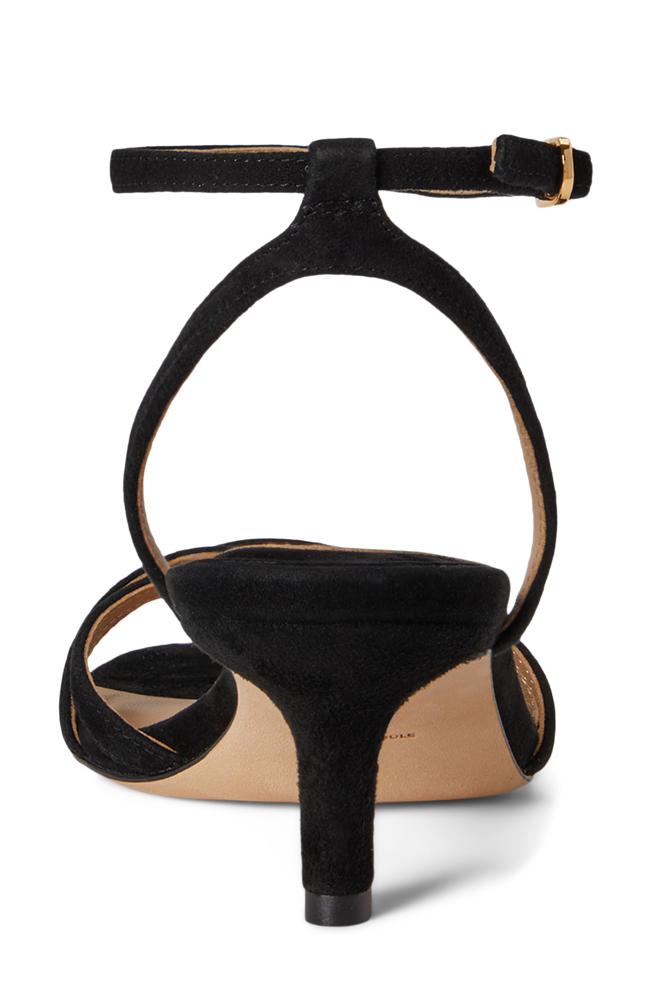 Lauren Ralph Lauren Kendyl Ankle Strap Kitten Heel Sandal, Alternate, color, Black
