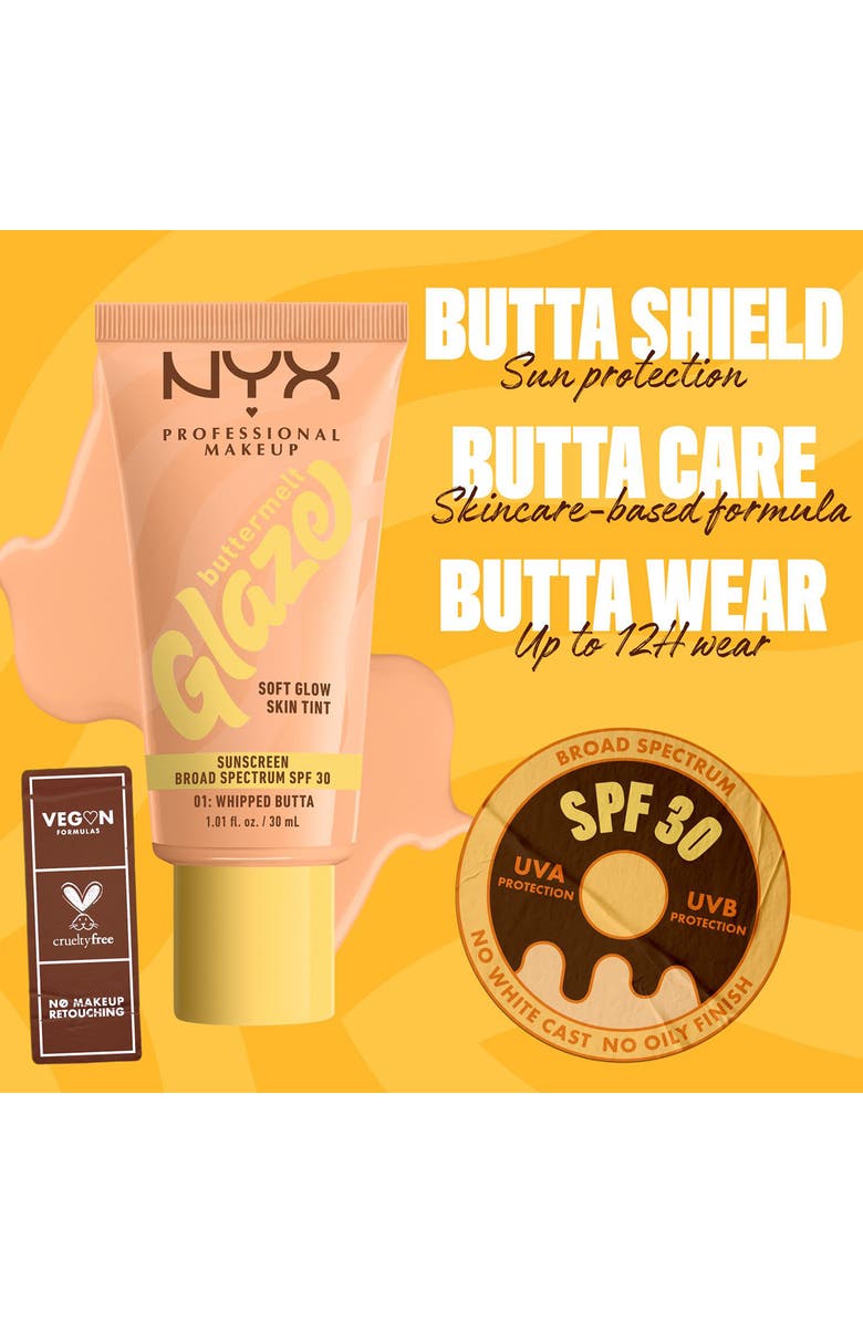NYX PROFESSIONAL MAKEUP Buttermelt Glaze Soft Glow Skin Tint SPF 30, Alternate, color, Nutmeg Butta