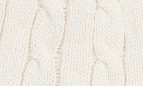 Ralph Lauren Lauren Cable Stitch Crew Patch Pompom Beanie In Neutral