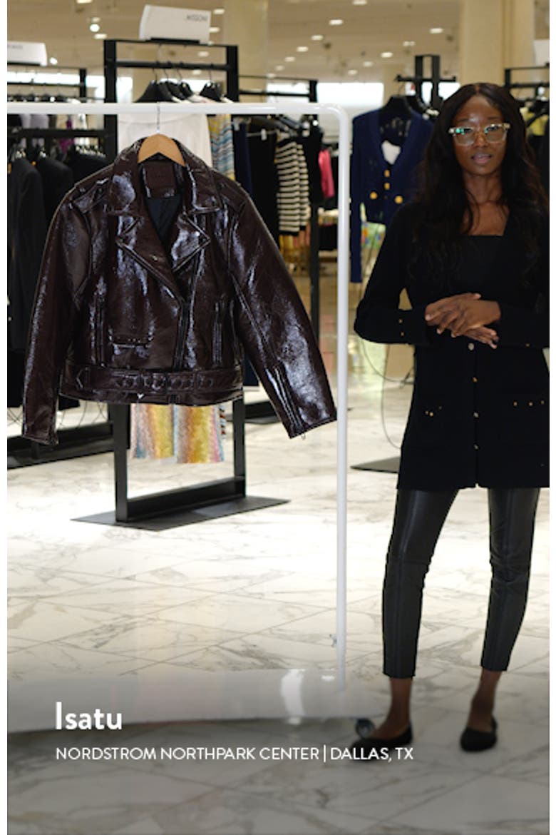 Shiny Crinkle Faux Leather Moto Jacket video