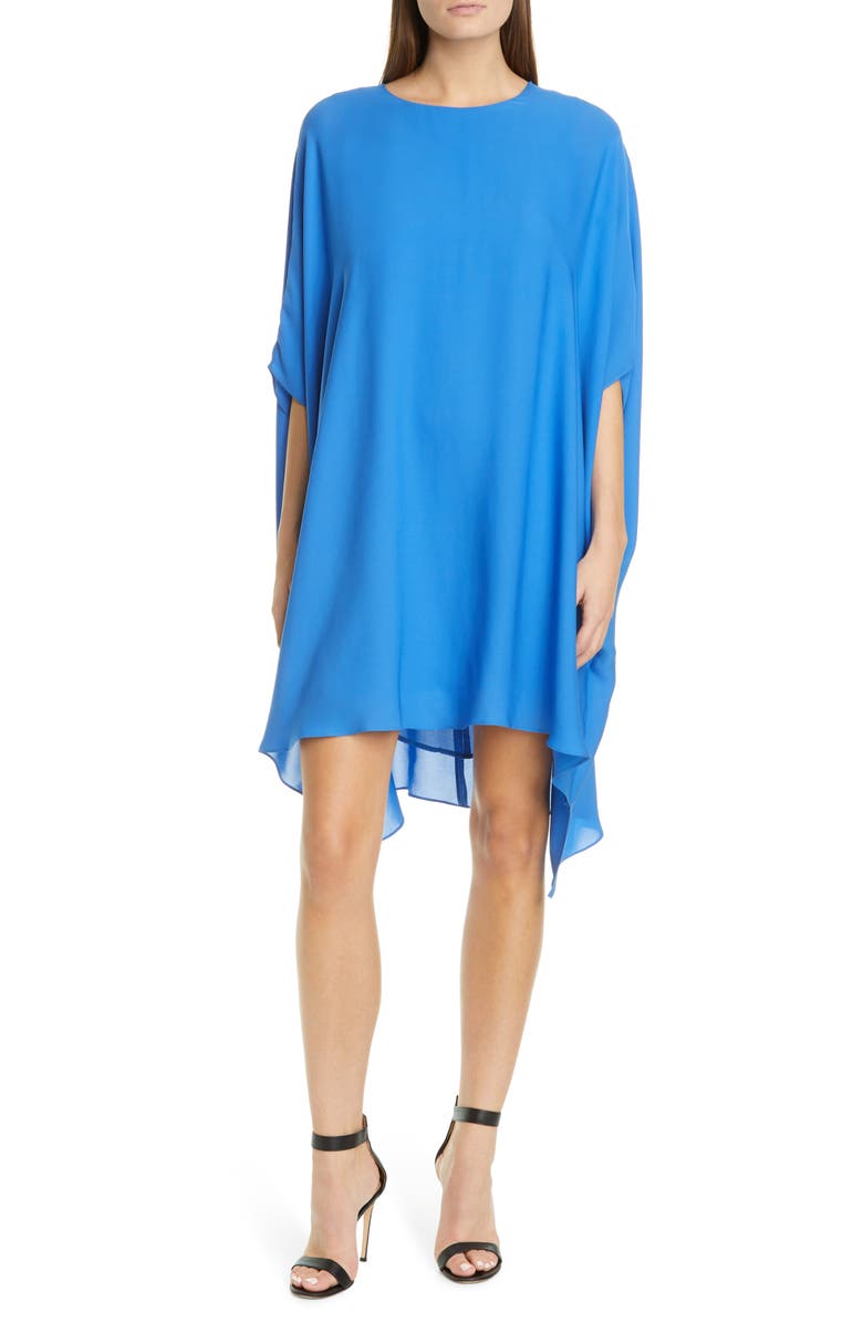 St. John Collection Draped Silk Georgette Dress, Main, color, 