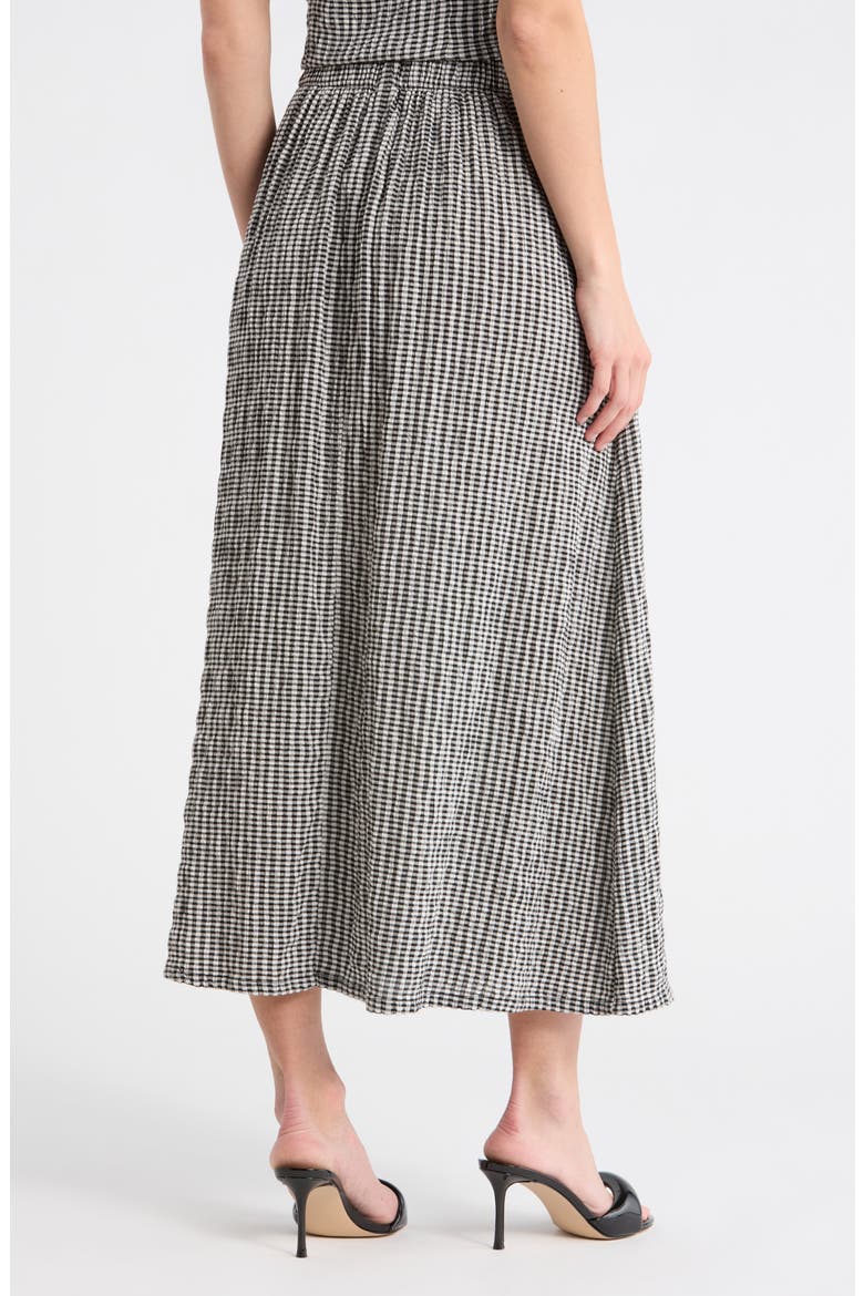 Gingham Maxi Skirt, Alternate, color, BLACK- IVORY MINI GINGHAM